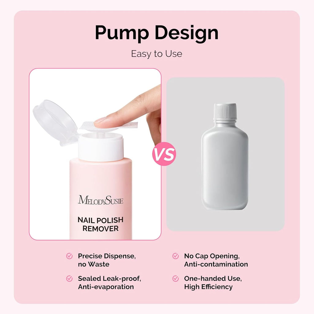 Acetone Nail Polish Remover, 240ML Professional Soak off Gel Nail Polish Remover with Aloe Scent, Quickly & Powerful Remover with Pump for Acrylic Dip Powder