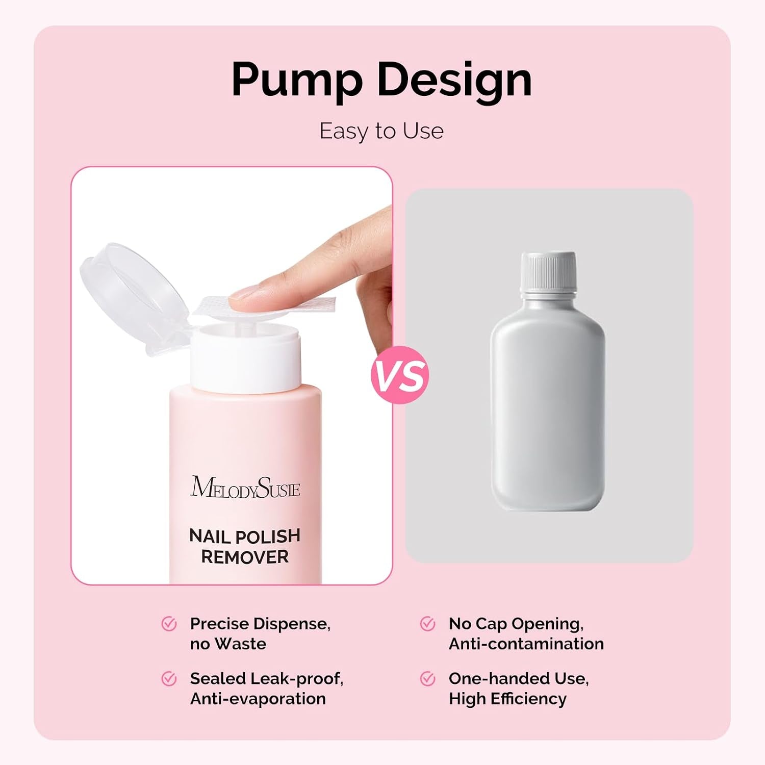 Acetone Nail Polish Remover, 240ML Professional Soak off Gel Nail Polish Remover with Aloe Scent, Quickly & Powerful Remover with Pump for Acrylic Dip Powder