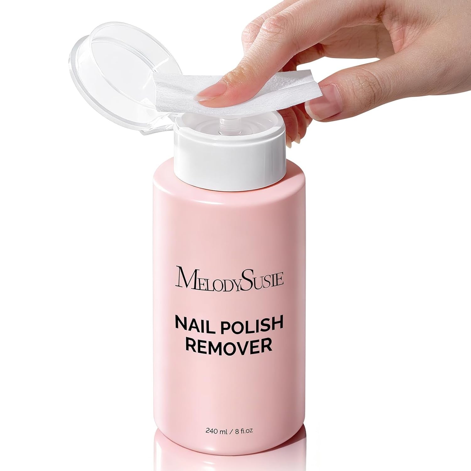 Acetone Nail Polish Remover, 240ML Professional Soak off Gel Nail Polish Remover with Aloe Scent, Quickly & Powerful Remover with Pump for Acrylic Dip Powder
